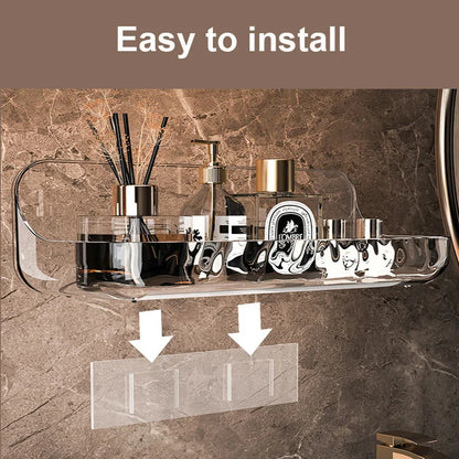 Modern, fúrásmentes fürdőszobai polc – sérülésmentes fali rendező